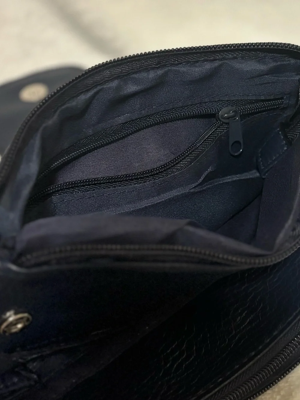 Navy Crossbody Shoulder Bag with Buckle Detail